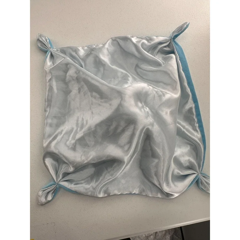 Pro Goleem Blue Dinosaur Baby‎ Lovey Security Blanket Satin Backing Knotted Ends